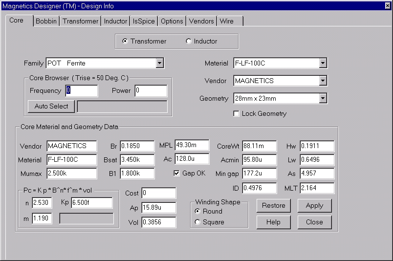 excellent it smps transformer calculation tool